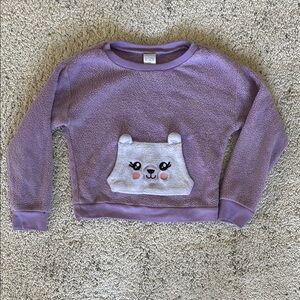 The Children’s Place Purple Kids Fleece Top with Bear Design Size 5/6